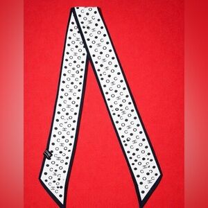 CC logo Monochrome Dot Pattern bag or hair scarf accessory